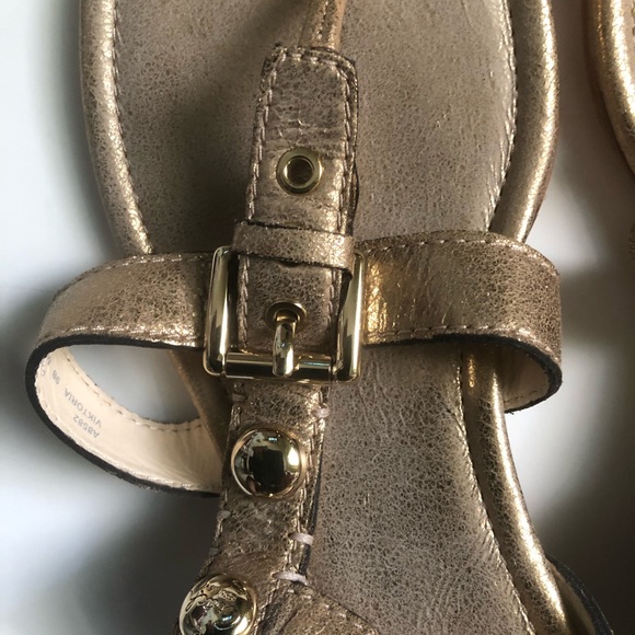 Coach Gold Leather Sandals 9B - Picture 4 of 7
